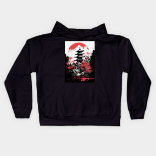 Japanese Pagoda Kids Hoodie